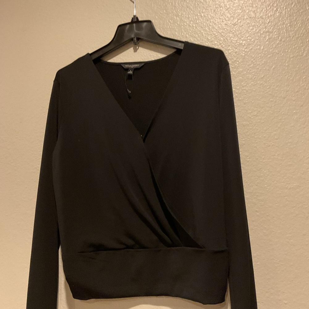 Banana Republic Black V-Neck Blouse